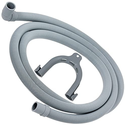 SPARES2GO Universal Drain Hose with Right Angle End for Dishwashers (2.5m, 19mm / 21mm)