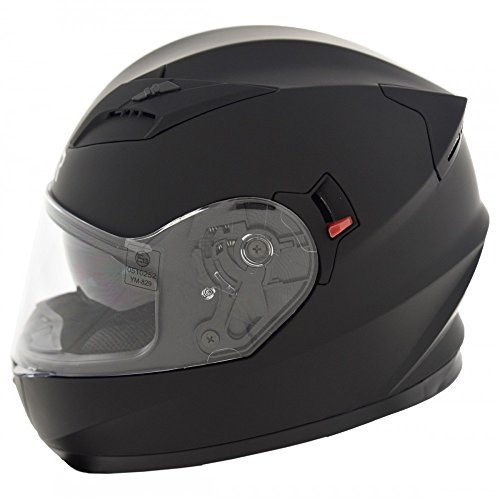 CRUIZER - Casco per moto omologato modulare di colore nero opaco, con doppia visiera, interno sfoderabile e lavabile, prese d'aria sulla calotta e mentoliera (XL)