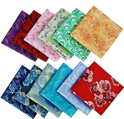 Alumuk 12 Stücke Herren Anzug Einstecktuch Taschentücher Kavalierstuch Business Hochzeit in unterschiedlichen wählbaren Designs (Style 11)