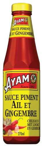 AYAM Sauce Piment Ail et Gingembre | Épicée | 99% sans matières grasses | Saveurs Authentiques d'Asie | Haute Qualité | Alimentation Saine | Sans gluten | Sans conservateurs - 270ml - 1 pc