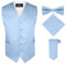 S.H. Churchill & Co. 4-teiliges Herren-Westen-Set, mit Fliege, Krawatte und Einstecktuch, Hell, blau, 5X-Large