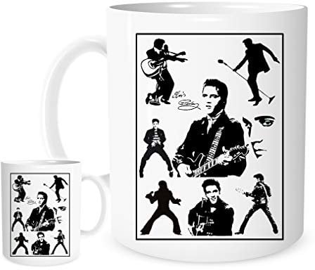 11OZ Elvis Presley Logo Mug, Lovely Ceramic Gift Mug Featuring Emblem Music Rock and Roll The King Gift