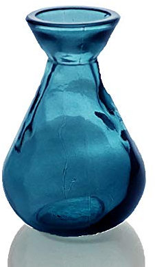 Grehom Recycled Glass Bud Vase (Set of 2) - Classic (Dark Blue); 10 cm Vase