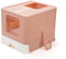 Vealind Katzentoilette Faltbare Katzentoilette mit Deckel Jumbo Katzentoilette (Rosa)