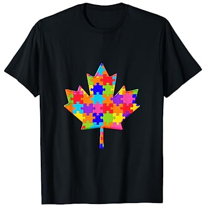 Maple Leaf Kanada Puzzle Autism Puzzle T-Shirt