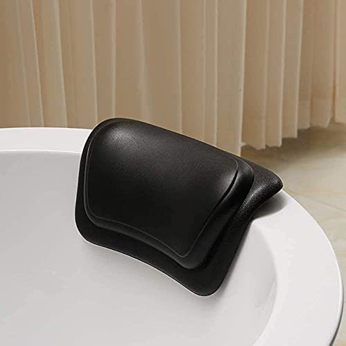 Zfuwer - Cuscino per vasca da bagno con vasca idromassaggio, supporto per poggiatesta e collo, adatto per vasca da bagno quadrata (nero)