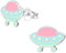 Monkimau Kinderohrringe Ufo Ohrstecker aus 925 Sterling Silber bunt emailliert