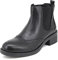 QUEEN HELENA Stivaletti Chelsea Bassi di Pelle con Tacco Senza Chiusura Casual Comodi Invernali Donna QH20V01 Nero 37