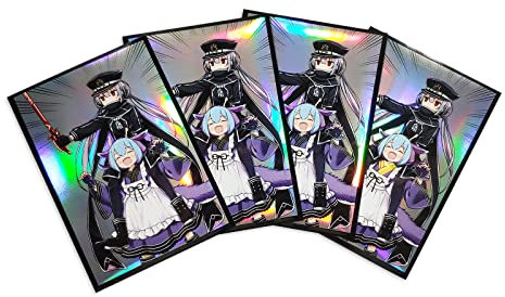 50ct Holographic,Flashing,Cute Anime Girls Arts,Top Loading Trading Card Sleeves Deck Protector for YuGiOh/Japanese Sized Cards 63x90mm (3)