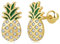 Mädchen Ohrringe 925 Sterling Silber Post Hypoallergene Schraubverschluss mit Sicherheit ohrstecker versch Ohrringe für Kinder Mädchen Damen Schmuck (Ananas)