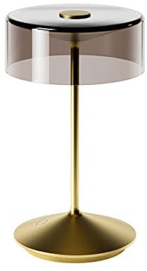 SIGOR Numotion - Dimmbare LED Akku-Tischleuchte Indoor & Outdoor, IP54 spritzwassergeschützt, Höhe 26,5 cm, aufladbar mit Easy Connect, 12 h Leuchtdauer, goldfarben
