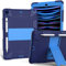 Compatible con iPad de 10.2 Pulgadas, Funda Protectora de Silicona para Tablet de Dos Colores, Azul Marino y Azul