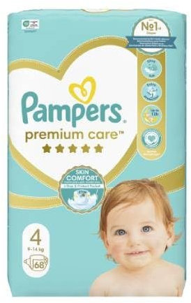 Pampers Windeln Größe 4 (9-14kg), Premium Care Windeln, 68 Stück, Bester Komfort und Schutz empfindlicher Haut von Pampers