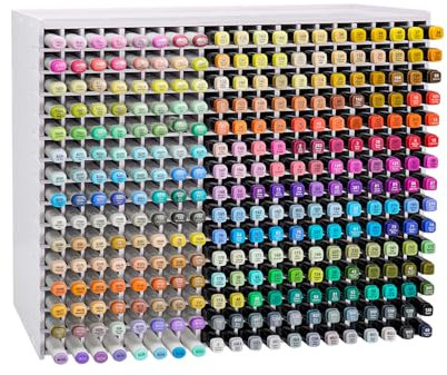Sanfurney Marker-Stift-Organizer für 300 Marker, Bastelbedarf, Aufbewahrungsregal, Schreibtisch-Kunstmarker, Stifte, Buntstifte, Aufbewahrungsbox für Zuhause, Klassenzimmer, Büro