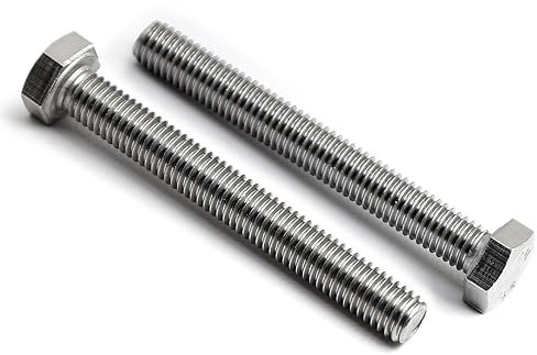 Vis à Tête Hexagonale M8 x 65mm Boulons en Acier Inoxydable 304 (A2), à Filetage Métrique Complet, 10 Pièces