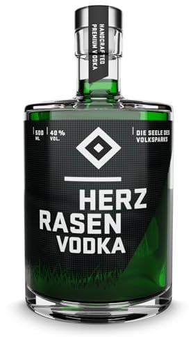HERZRASEN 0,5L Vodka HSV Edition mild & vollmundig - 40% Vol. Hochwertige Spirituose für HSV & Hamburg Fans - Edler deutscher Vodka