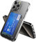 ÁRBOLORO Hülle für iPhone 15 Pro Schutzhülle mit Kartenfäch Transparent Silikon Handyhülle Kartenfach Hülle für 2 Karten, Stoßfest Handy Tasche Bumper Brieftasche Case Cover