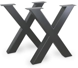 modernLOFTart Tischkufen Anthrazit XP 100x100 mm - Tischbeine Metall Profil Sandgestrahlt und Pulverbeschichtet - Tischgestell Breite 86cm, Höhe 72cm - Industrial Loft