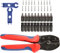 Connettori per pannelli solari da 2,5/4/6 mm²,Pinza crimpatrice solare con 10 coppie di Connettori fotovoltaico,2 chiavi inglesi per impianto solare fotovoltaico.Pinza per crimpare cavi fotovoltaici