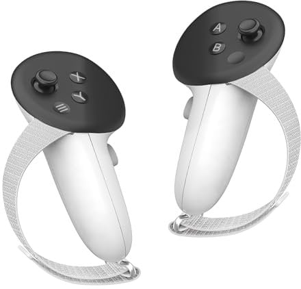 Maecker vr Anti-slip Controller Straps with Adjustable Knuckle Straps for Quest 3S for Quest 3 Controller Grips Cover for Quest 3S/3 Accessories