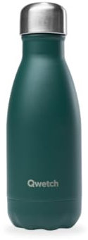 Qwetch - Bouteille Isotherme Originals Vert Emeraude 260ml - 24h Froid et 12h Chaud - Etanche, Sans BPA & Réutilisable - Gourde inox isotherme pour Sport, Voyage, Bureau, Randonnée