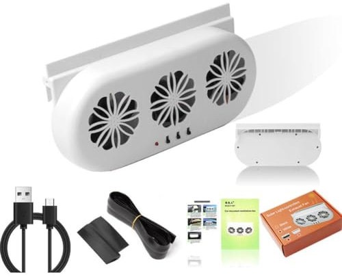 Ventilador de coche alimentado por USB o solar, ahorro de energía, ventilador interior para ventana de coche, radiador enfriador de circulación de verano, ventilador de escape Coolin O5T5 para coche