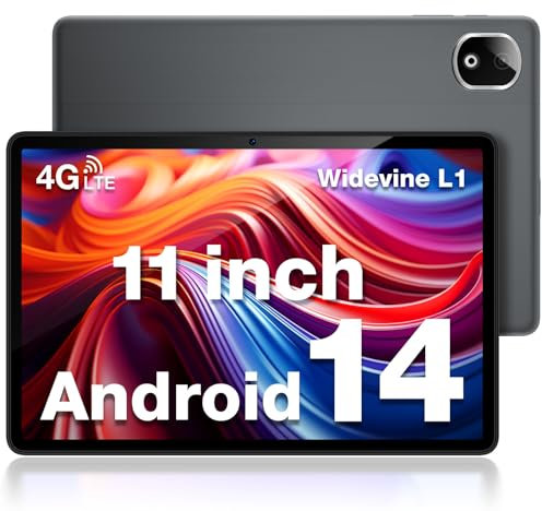 DOOGEE T30E Tablette Android 14, Dual 4G LTE, 8000mAh 11 Pouces, 128GB ROM(TF 1TB), Tablette Tactile,Octa Core,13MP+5MP Widevine L1, Face ID/OTG