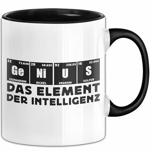Chemiker Tasse Geschenk Für Chemie-Studenten Genius Das Element Der Inztelligenz Kaffee-Becher (Schwarz)