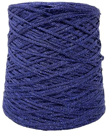 Rocca 500 grammi 850 metri per Lavoro a Maglia e uncinetto Ferri 5-6 Misto Cotone Viscosa Lurex made in italy alta qualità (Blu Royal)