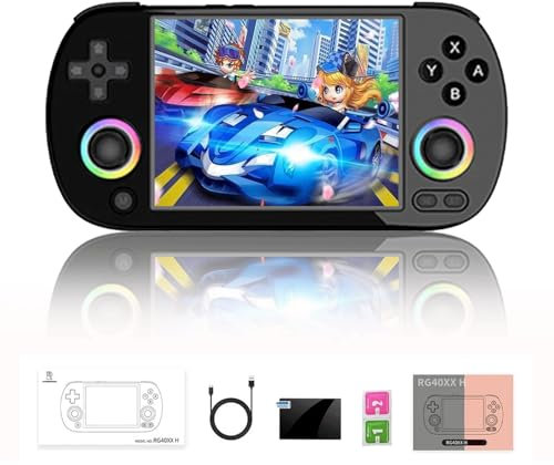 NULA RG40XX H Retro Handheld Spielkonsole, 64G mit RGB-Beleuchtung, 4,0-Zoll-IPS-Bildschirm Linux System Arcade ARM Cortex-A53, Unterstützung Bluetooth 5G WiFi Battle - Keine Spiele