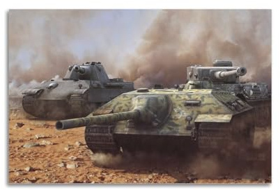 GTTHOK WW2 Vintage Panzer-Poster, Panther II, E-25 und Tiger P, dekoratives Gemälde, Leinwand-Kunstbild, 60 x 90 cm