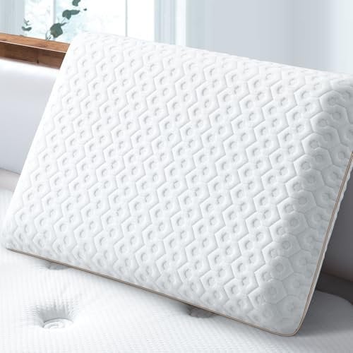 BedStory Gel Memory Foam Kissen 60x40, 6cm Höhe Mittelfest Kopfkissen für Seitenschläfer, Ergonomisches Kopfkissen mit abnehmbarem und waschbarem Bezug,Visco kopfkissen Öko-Tex Zertifiziert