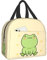 Hulnulnu Bolsa de almuerzo con aislamiento de dibujos animados de rana reutilizable, Mochila Comida, Lonchera Portátil, Lonchera Impermeable para Picnic, Oficina, Trabajo