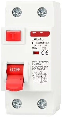 WGJJPQYK Disjoncteur électromagnétique à Courant résiduel 2P 100mA Type A, Interrupteur de sécurité différentiel(10A)