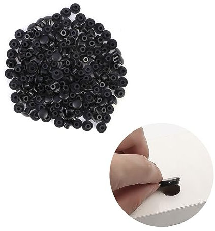 iplusmile 100pcs 5mm Black Hinge Screw Covers Cabinet Hinge Plate Decorative Caps for Kitchen Cupboard Door Window Drawer