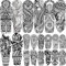 Lot de 20 feuilles de tatouages temporaires Maori à manches longues pour homme et femme - Faux tatouages autocollants - Étanche - Noir - Maori - À coller sur la peau - Festival