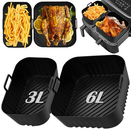 Moule Silicone Air Fryer, Accessoire Air Fryer Compatible avec Philips Dual Basket Airfryer série 3000 NA350, Moule Airfryer Réutilisable Plat