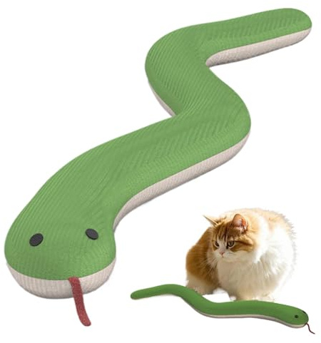 manhegari Cat Chew Toy Snake, Pet Cat Snake Toy | Kätzchen für Haustiere in Form einer Schlange, Plüschspielzeug, realistische Tierfigur flexibel für gefrorene Katzen, zieht und