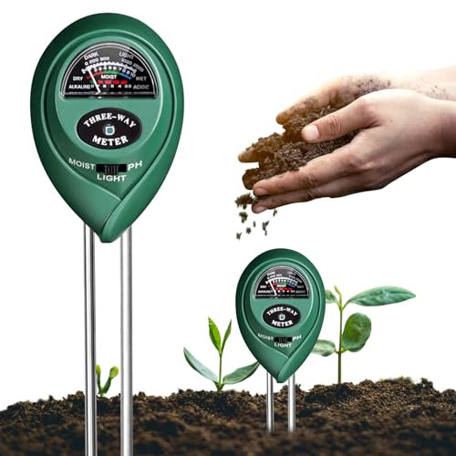 JWDMHSJ Bodentester, 3-in-1 Bodenmessgeräte mit PH, Feuchtigkeit und Licht, feuchtigkeitsmessgerät Pflanzen, ph messgerät Erde, für Garten, Bauernhof, Rasen, Kein Batterien erforderlich