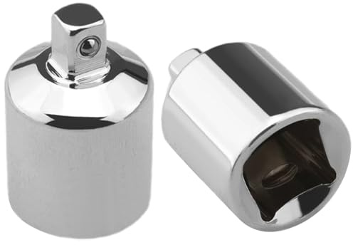 2Pcs 1/2-Inch Female to 1/4-Inch Male Socket Adapter Chrome Vanadium Steel Socket Adapter and Reducer Accessories for Industry Machinery Construction Work