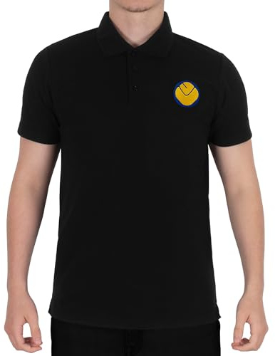 fan originals Leeds Polo Shirt Adults Black Smiley XL
