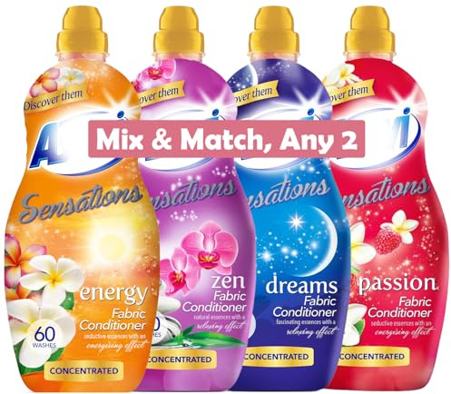 Spanish Cleaning Products Mix & Match Any 2 Bundle – Sensations Zen, Passion, Dreams, Energy – Fabric Softener 1320ml – Long Lasting Scented Laundry Conditioner – 60 Washes Each