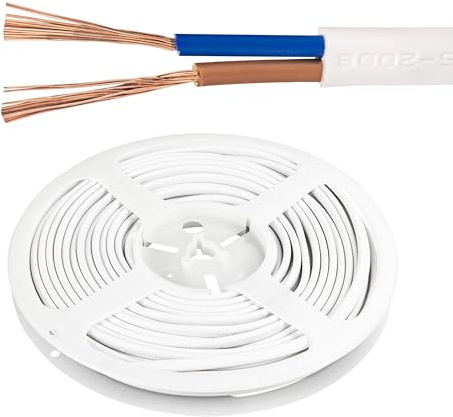 Urcianow Cable Plano 2 Hilos 18AWG 2x0.75mm² Blanco Para DIY | Cable flexible de bajo voltaje para coche DIY Audio Tira LED Electrodomésticos Uso Interior