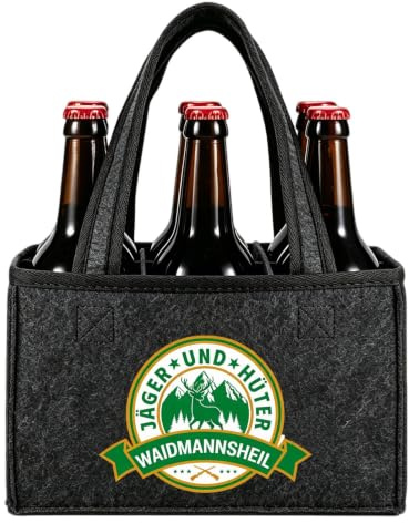 Anicy Jäger Geschenke für Männer, Jagd Geschenke Männerhandtasche Filz | Geschenk Jäger Geburtstag, Weihnachtsgeschenke für Jäger, Biertasche mit Jäger und Hüter, Waidmannsheil