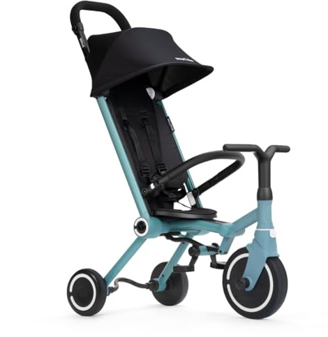 smarTrike Wind Faltbares Dreirad & Buggy (9 Monate – 3 Jahre) – Kompaktes Reisedreirad, Carry-on Zugelassen, Patentierte Einhandlenkung, Leicht mit Stoßdämpfern – Aqua