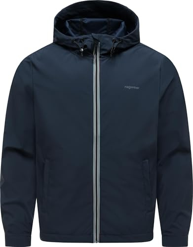 Ragwear Herren wasserdichte und atmungsaktive Übergangsjacke Softshelljacke mit verstellbarer Kapuze Shellwie Bonded S-4XL