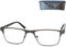 Metall Lesebrille mit rechteckigen Gläsern - mit Gratis Etui, Edelstahl Brillengestell (Graphit), Eckige Lesehilfe Herren und Damen +1.0 Dioptrien