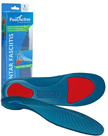 FootActive Plantar Fasciitis Insoles, 7/8.5 UK, Blue | NHS-approved, podiatrist-designed. Targeted arch support & heel cushioning for plantar fasciitis, dedicated PF insole.