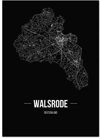 JUNIWORDS Stadtposter - Wähle Deine Stadt - Walsrode - 60 x 90 cm Poster - Schrift B - Schwarz