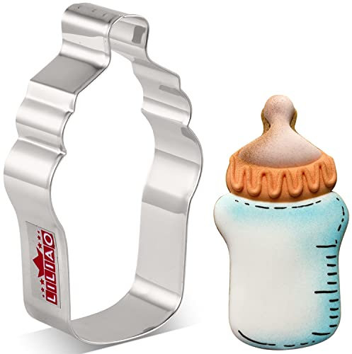 LILIAO Feeding Bottle Cookie Cutter for Baby Shower - 2.5 x 4.3 inches - Stainless Steel